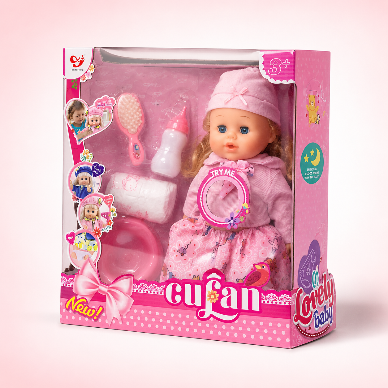 Cufan Doll Playset – Interactive Baby Doll with Accessories, Ages 3+