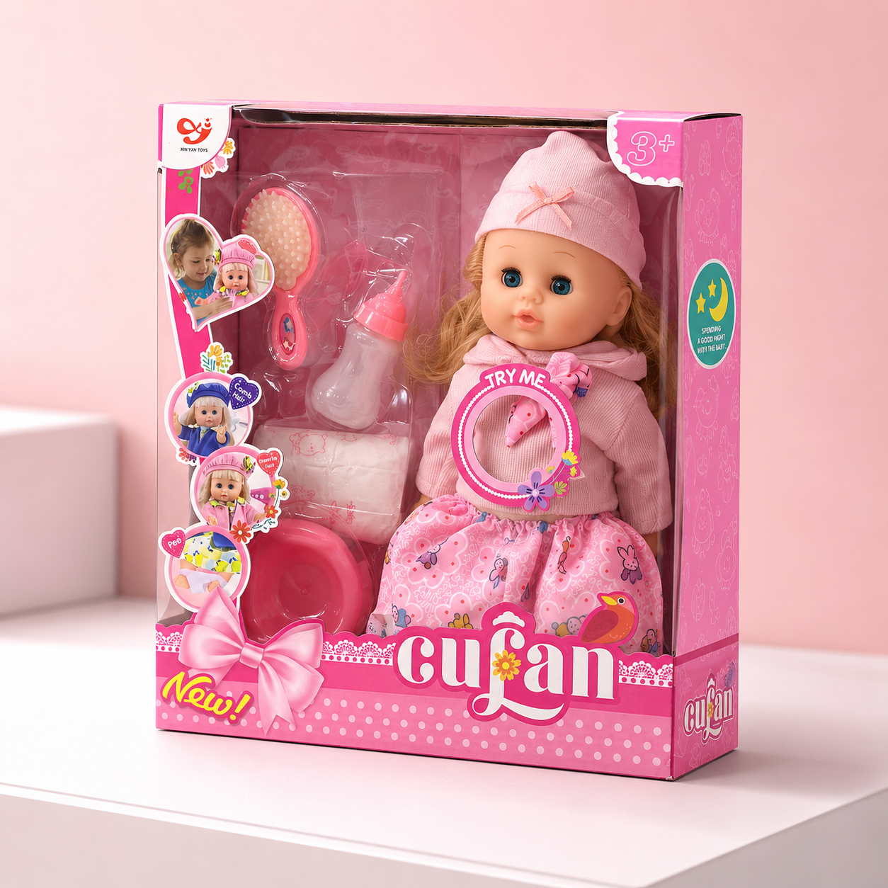 Cufan Doll Playset – Interactive Baby Doll with Accessories, Ages 3+