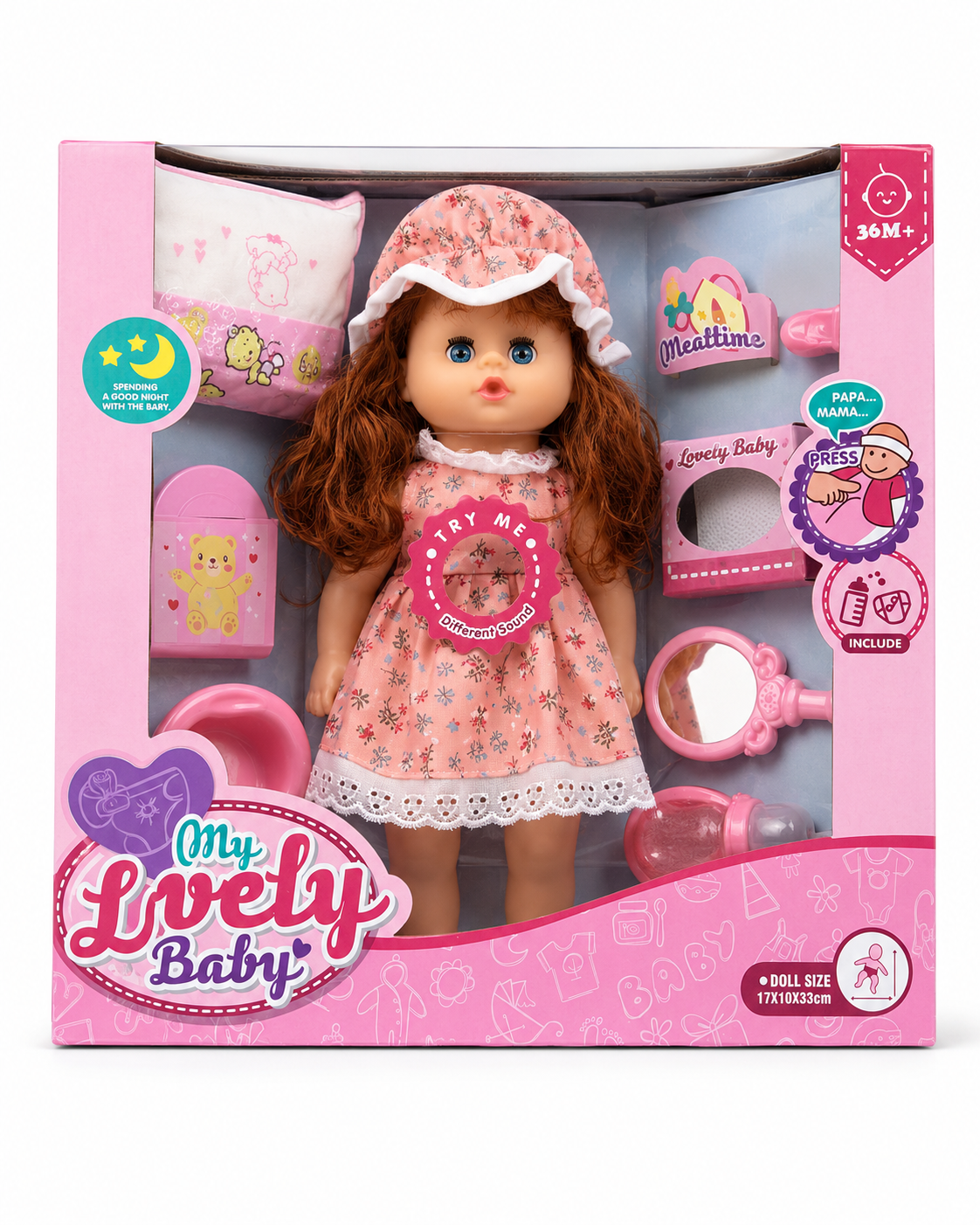 My Lovely Baby Doll Playset – Interactive Doll with Accessories, Ages 3+
