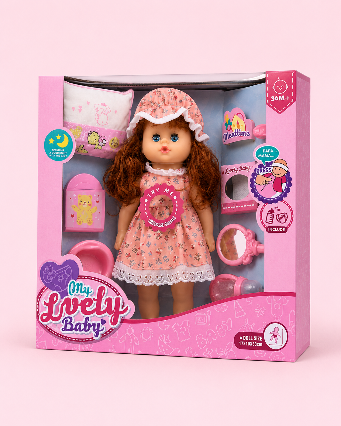 My Lovely Baby Doll Playset – Interactive Doll with Accessories, Ages 3+