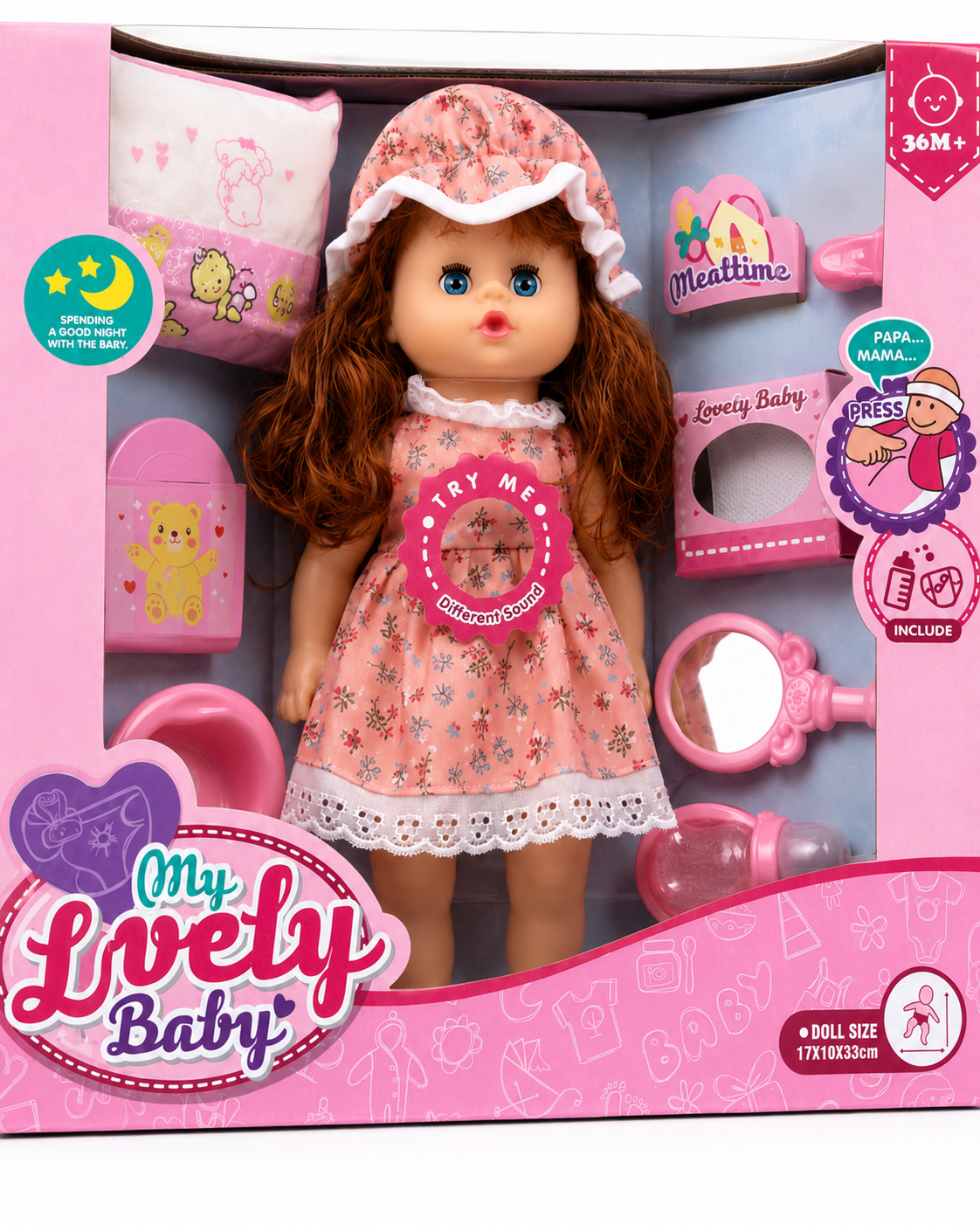 My Lovely Baby Doll Playset – Interactive Doll with Accessories, Ages 3+