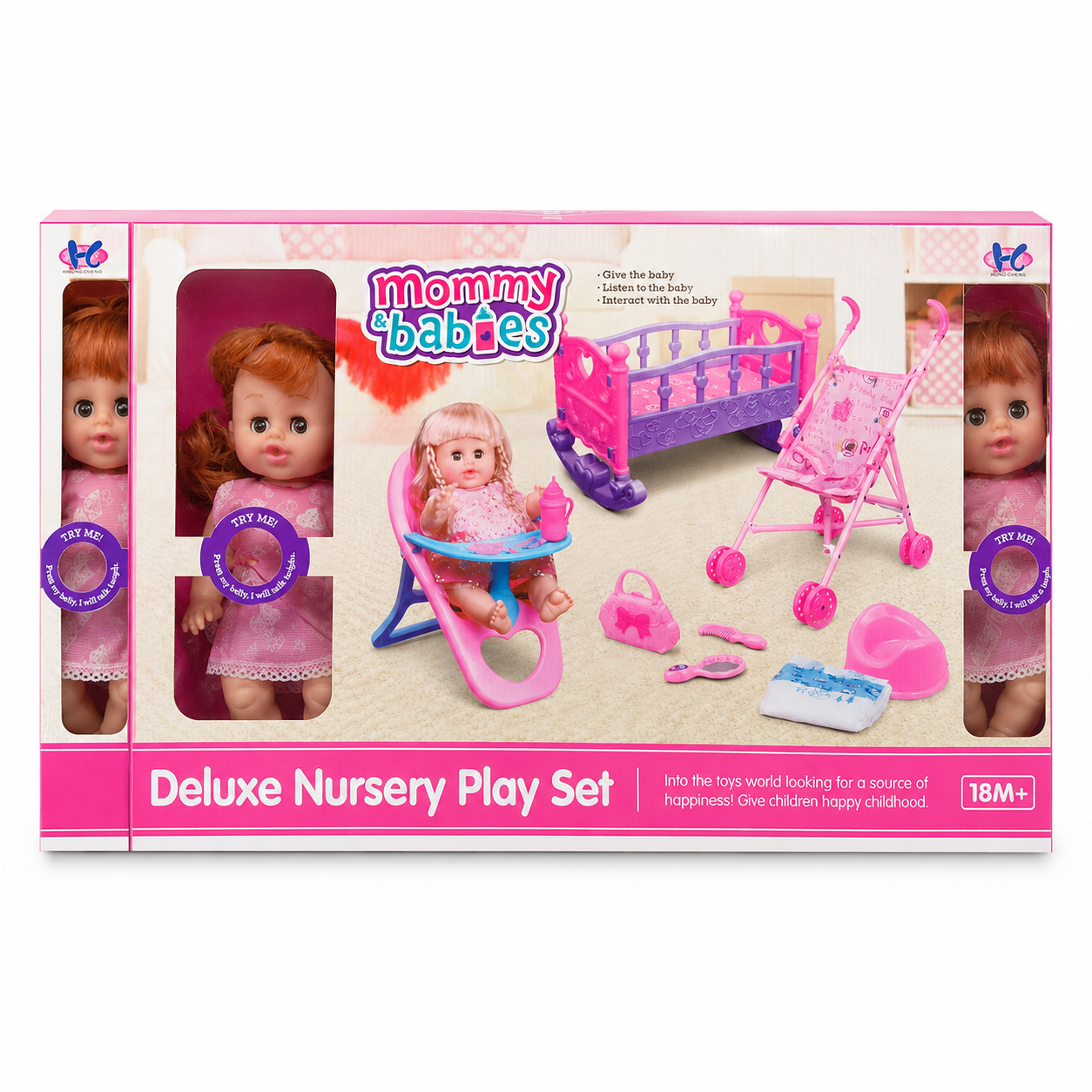 Mommy & Babies Deluxe Nursery Doll Play Set – 15 Pcs