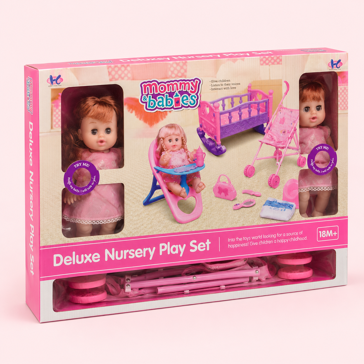 Mommy & Babies Deluxe Nursery Doll Play Set – 15 Pcs