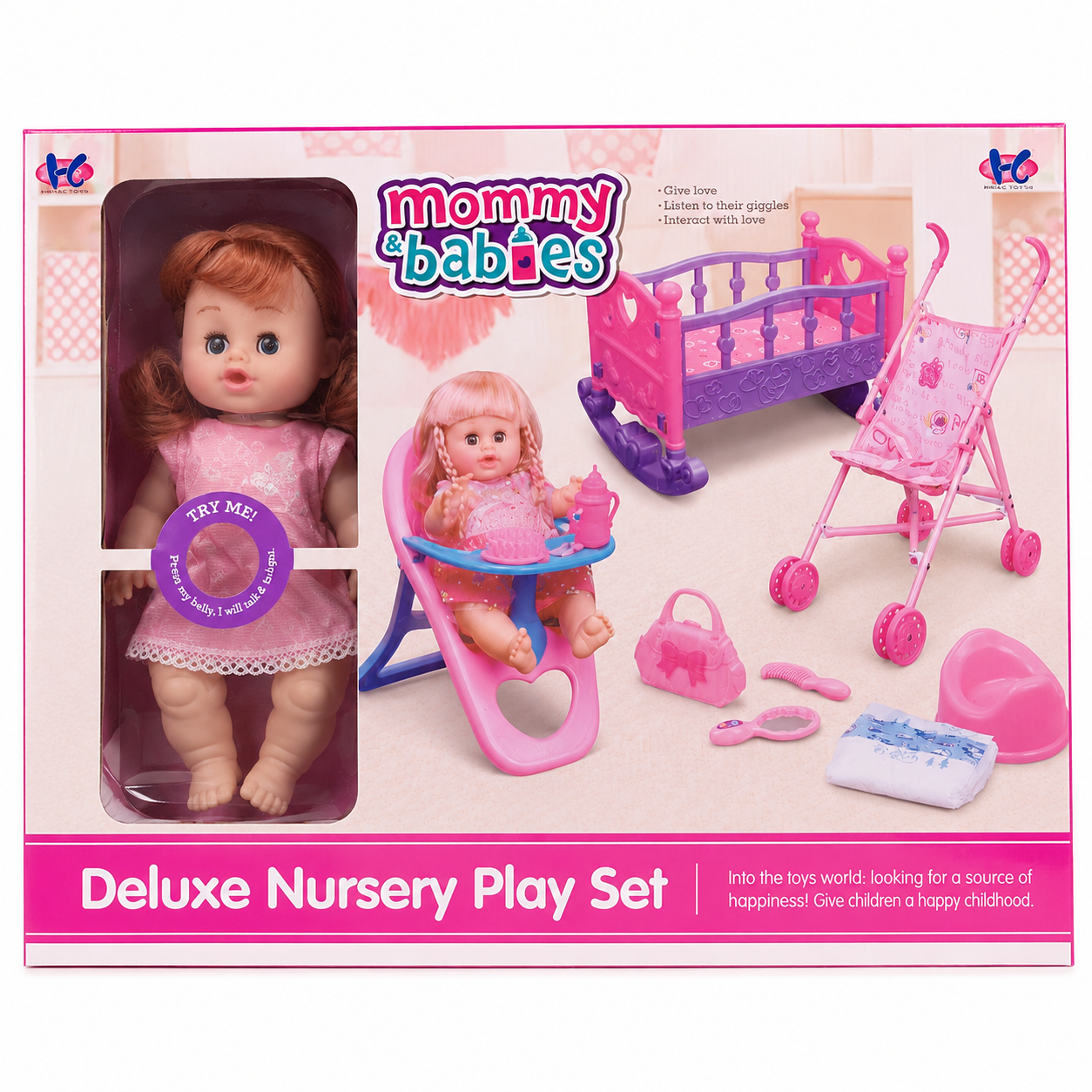 Mommy & Babies Deluxe Nursery Doll Play Set – 15 Pcs