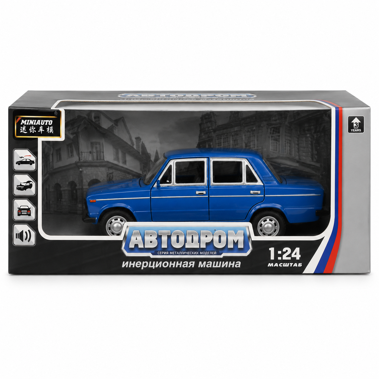 Avtodrom 1:24 Inertia Model Car – Pull Back Toy Vehicle for Kids