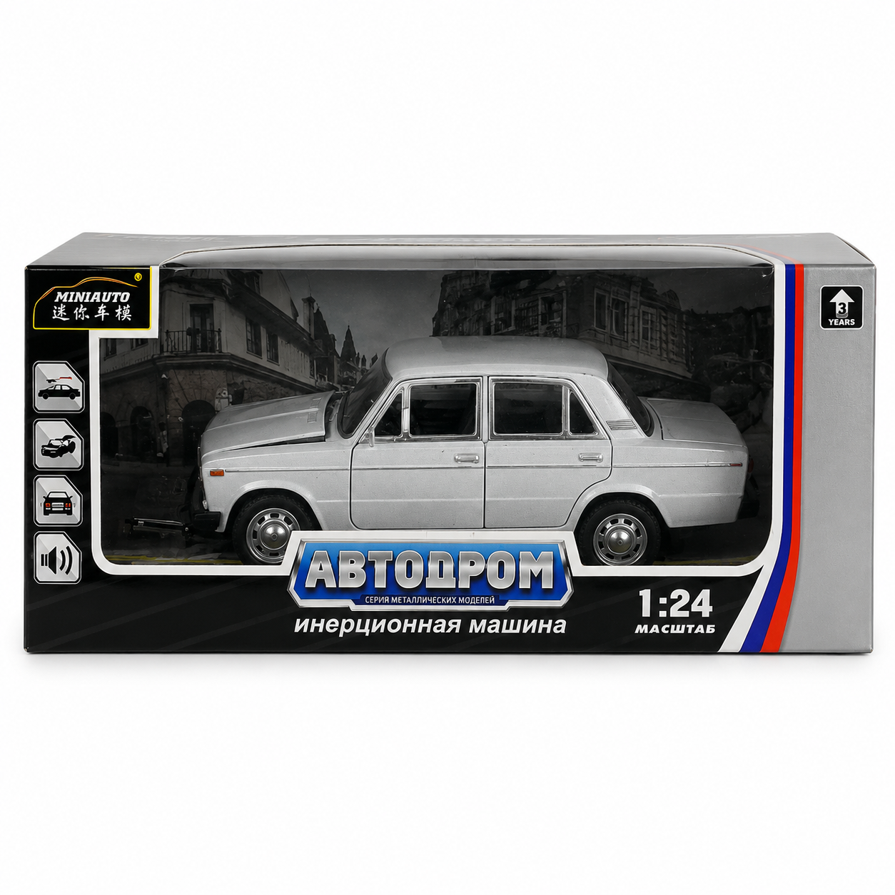 Avtodrom 1:24 Inertia Model Car – Pull Back Toy Vehicle for Kids
