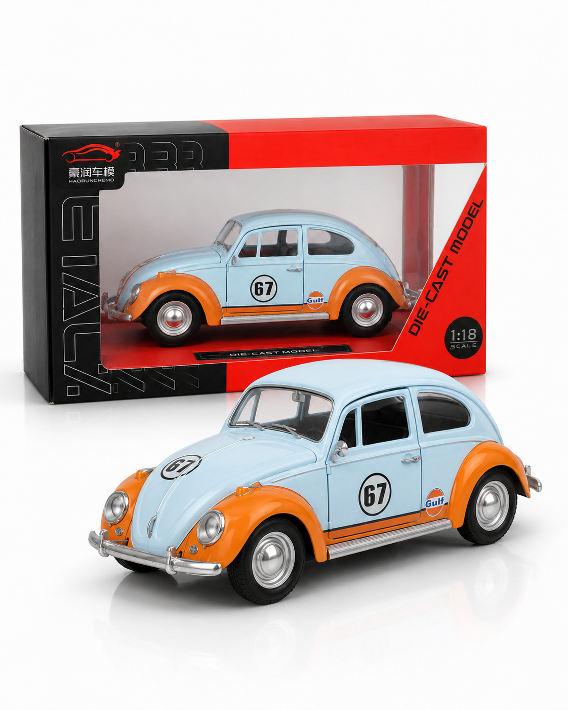 Die-Cast Classic Beetle Style Model Car – 1:18 Scale Toy Car