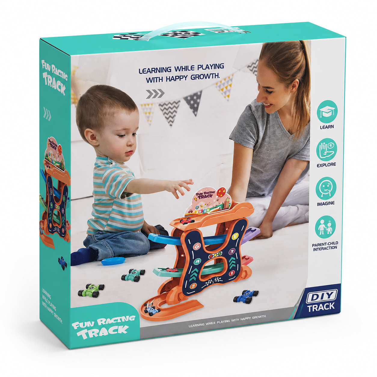 Kids Car Track Adventure Play Set with Vehicles