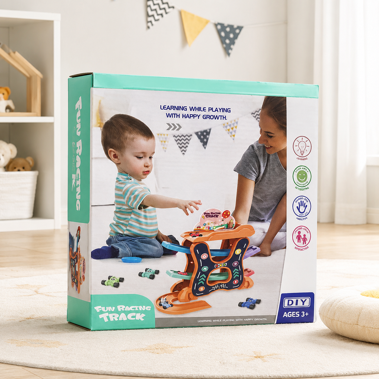 Kids Car Track Adventure Play Set with Vehicles