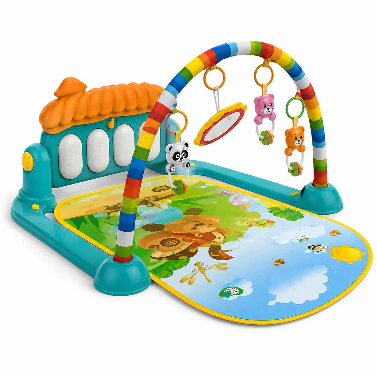 Baby Play Gym Mat with Piano Activity Toys