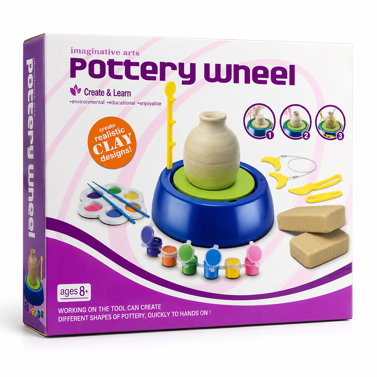 Kids Pottery Wheel Art Set for Creative Learning