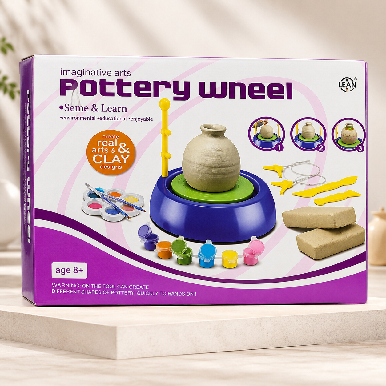Kids Pottery Wheel Art Set for Creative Learning