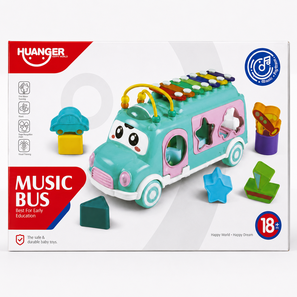 Huanger Music Bus Toy with Lights and Sounds