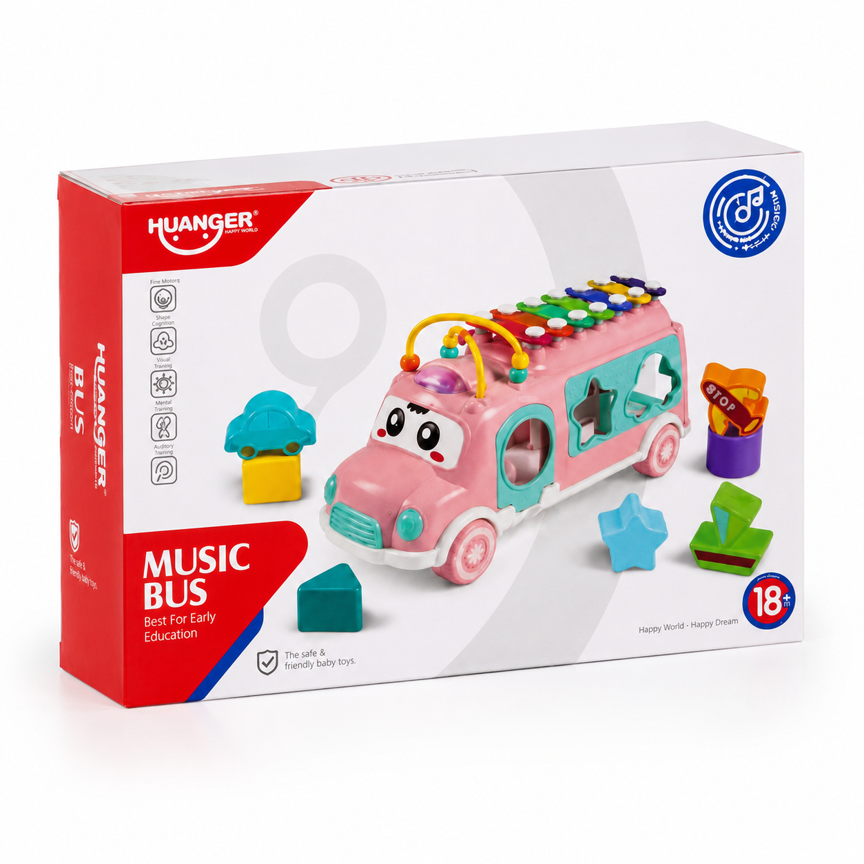 Huanger Music Bus Toy with Lights and Sounds