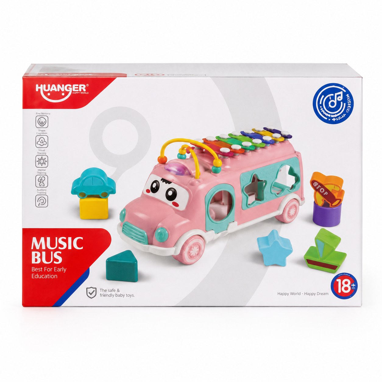 Huanger Music Bus Toy with Lights and Sounds