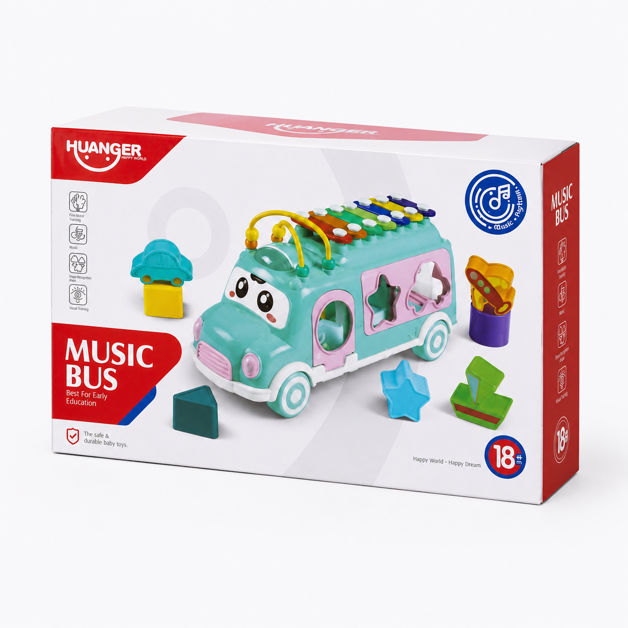 Huanger Music Bus Toy with Lights and Sounds