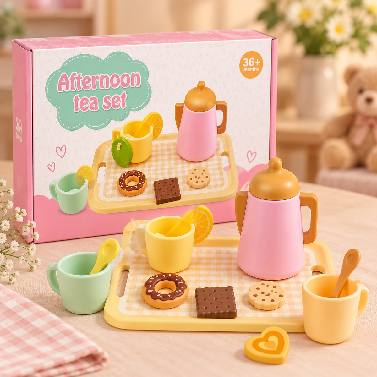 Wooden Afternoon Tea Play Set for Kids