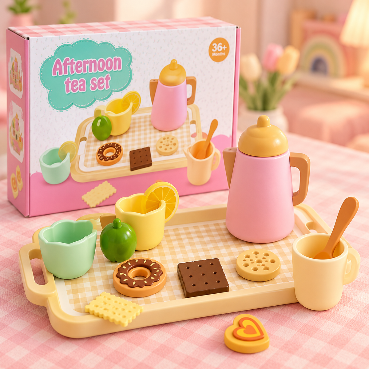 Wooden Afternoon Tea Play Set for Kids