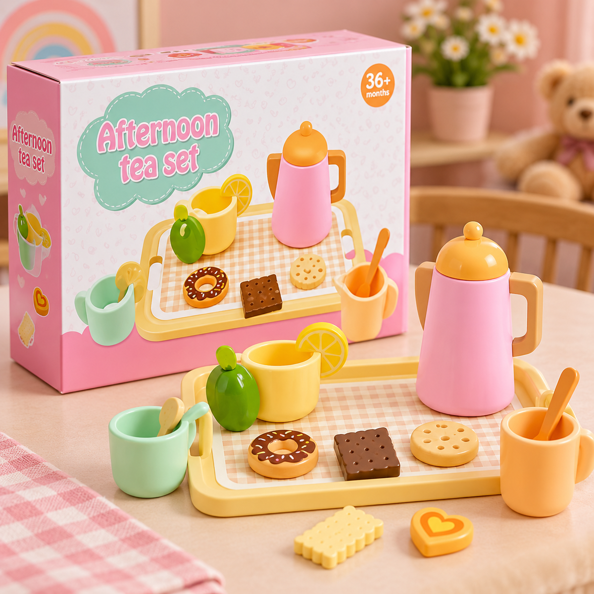 Wooden Afternoon Tea Play Set for Kids