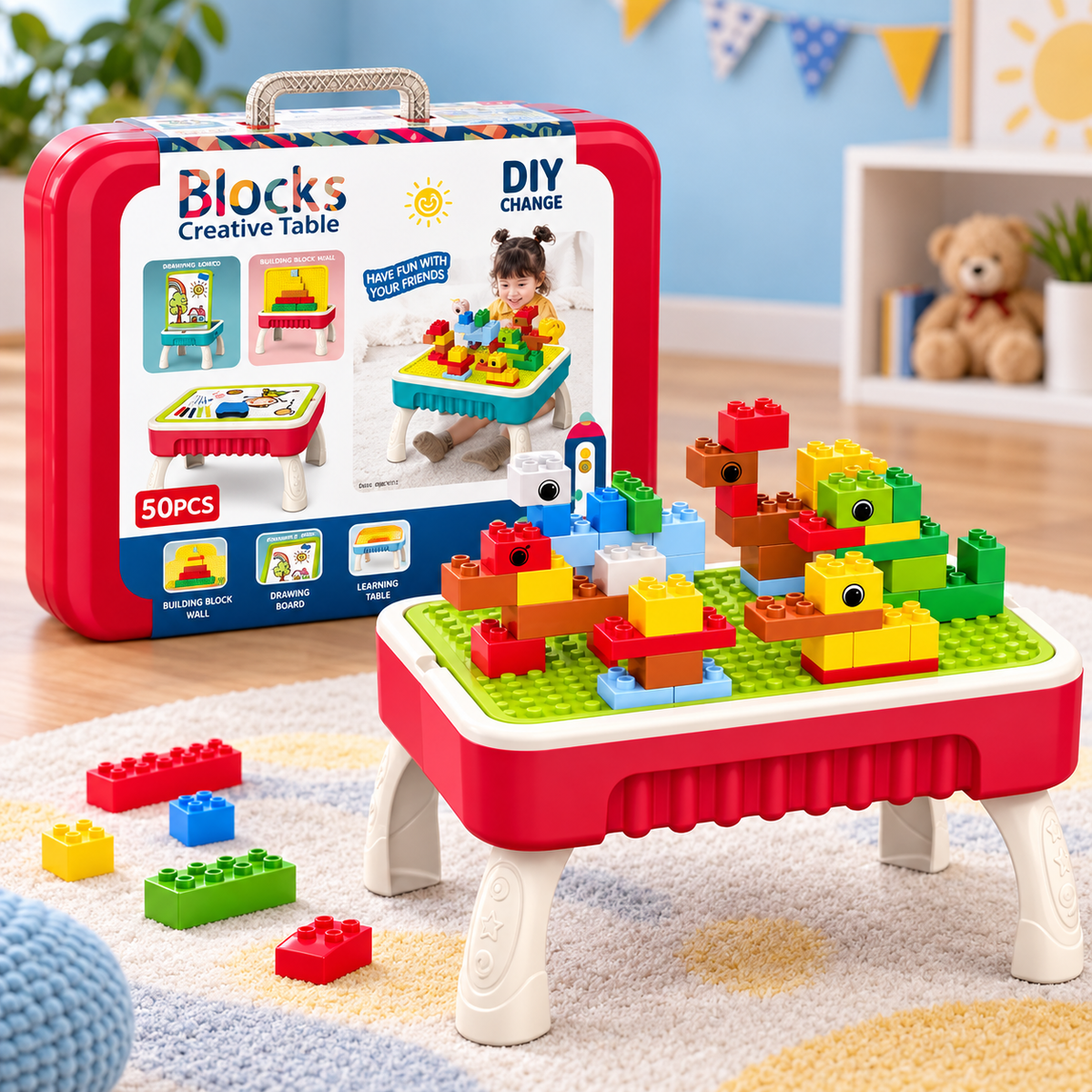50-Piece Creative Building Blocks Table