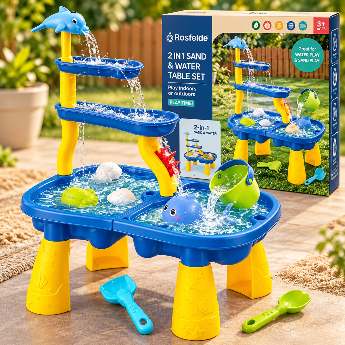 2-in-1 Sand and Water Activity Table