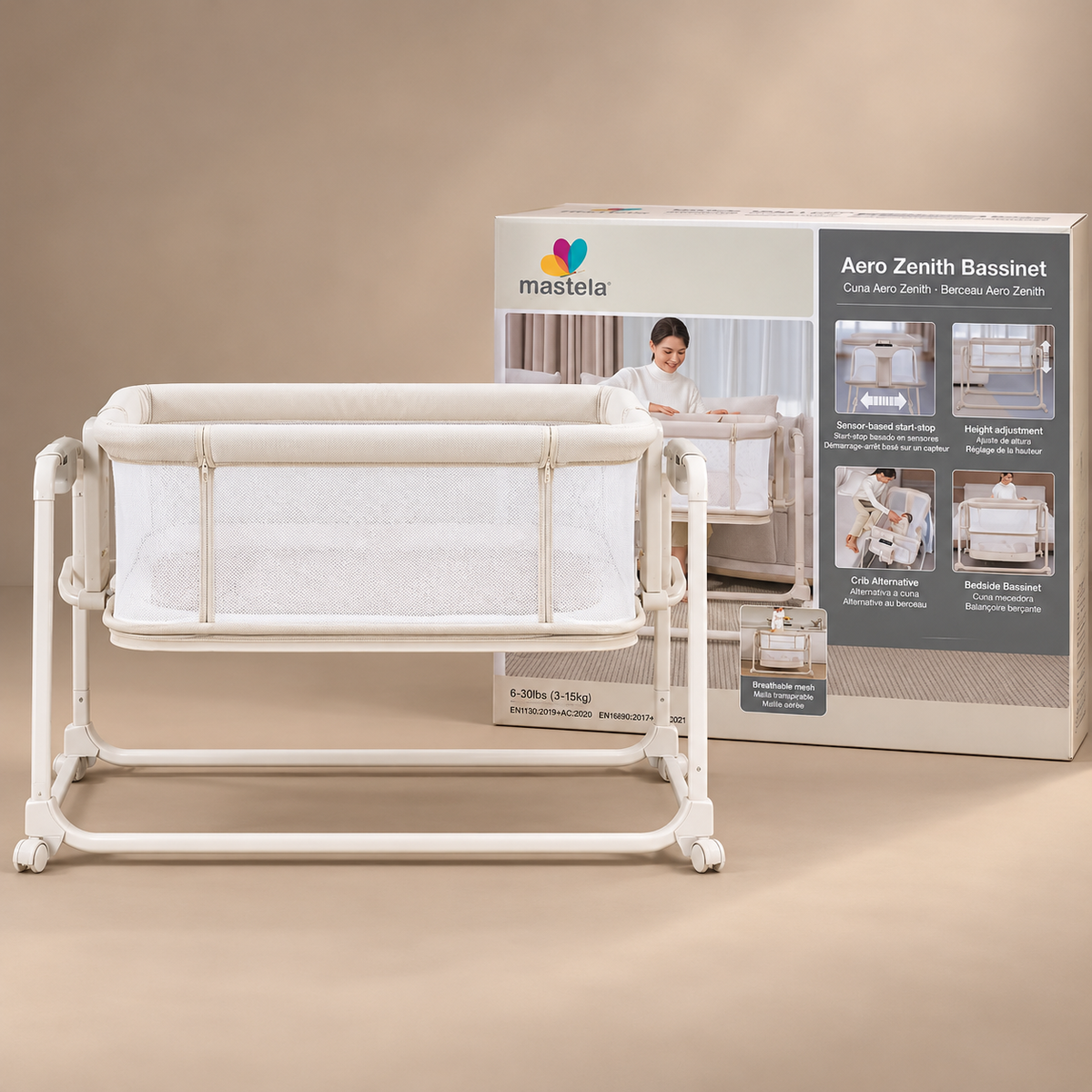 Mastela Baby Bassinet with Frame and Storage Basket