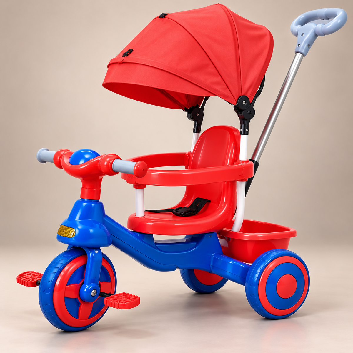 Red Baby Push Tricycle with Canopy