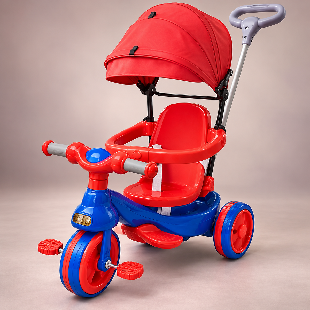 Red Baby Push Tricycle with Canopy