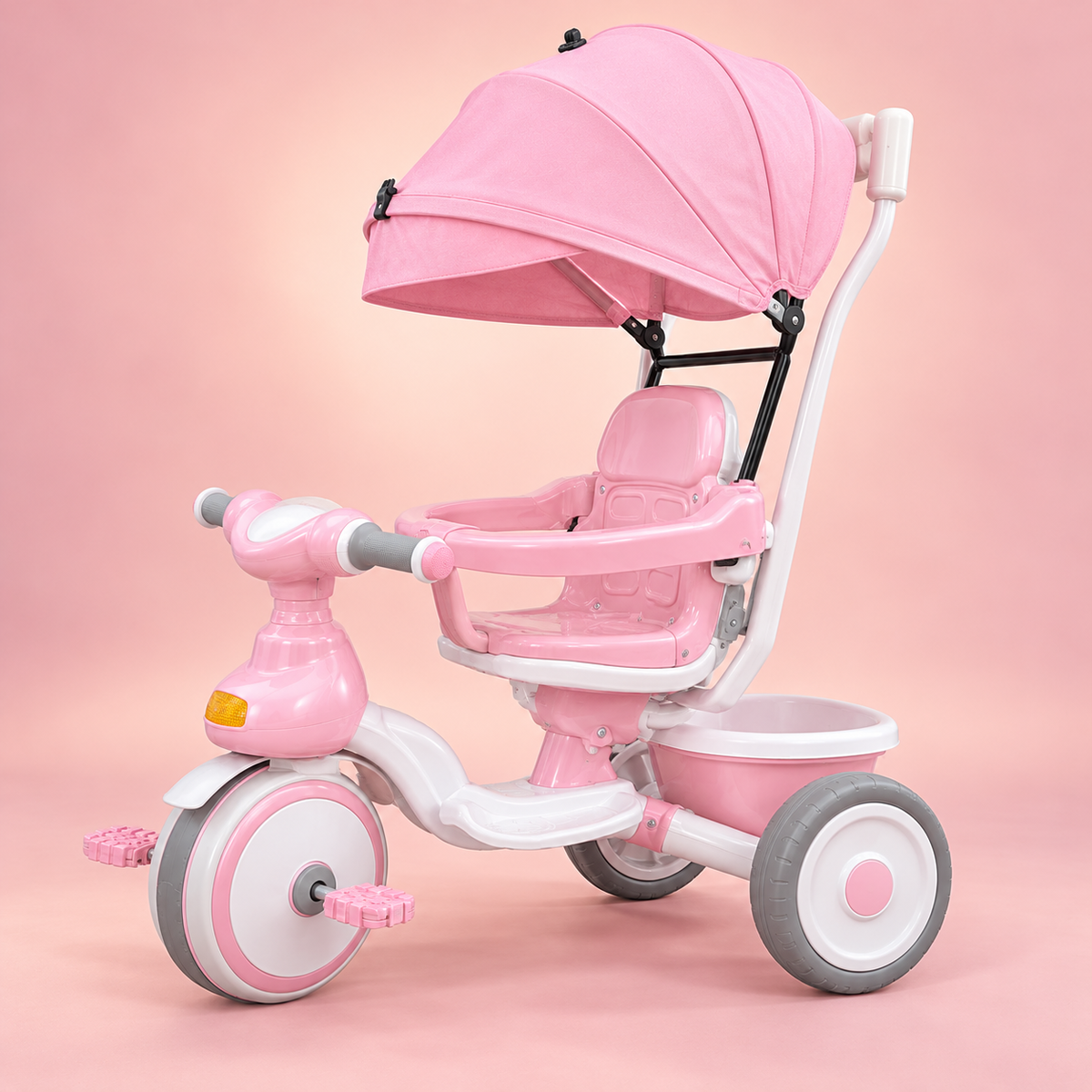 Pink Baby Push Tricycle with Canopy