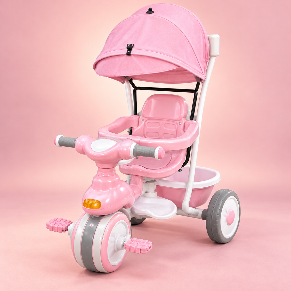 Pink Baby Push Tricycle with Canopy