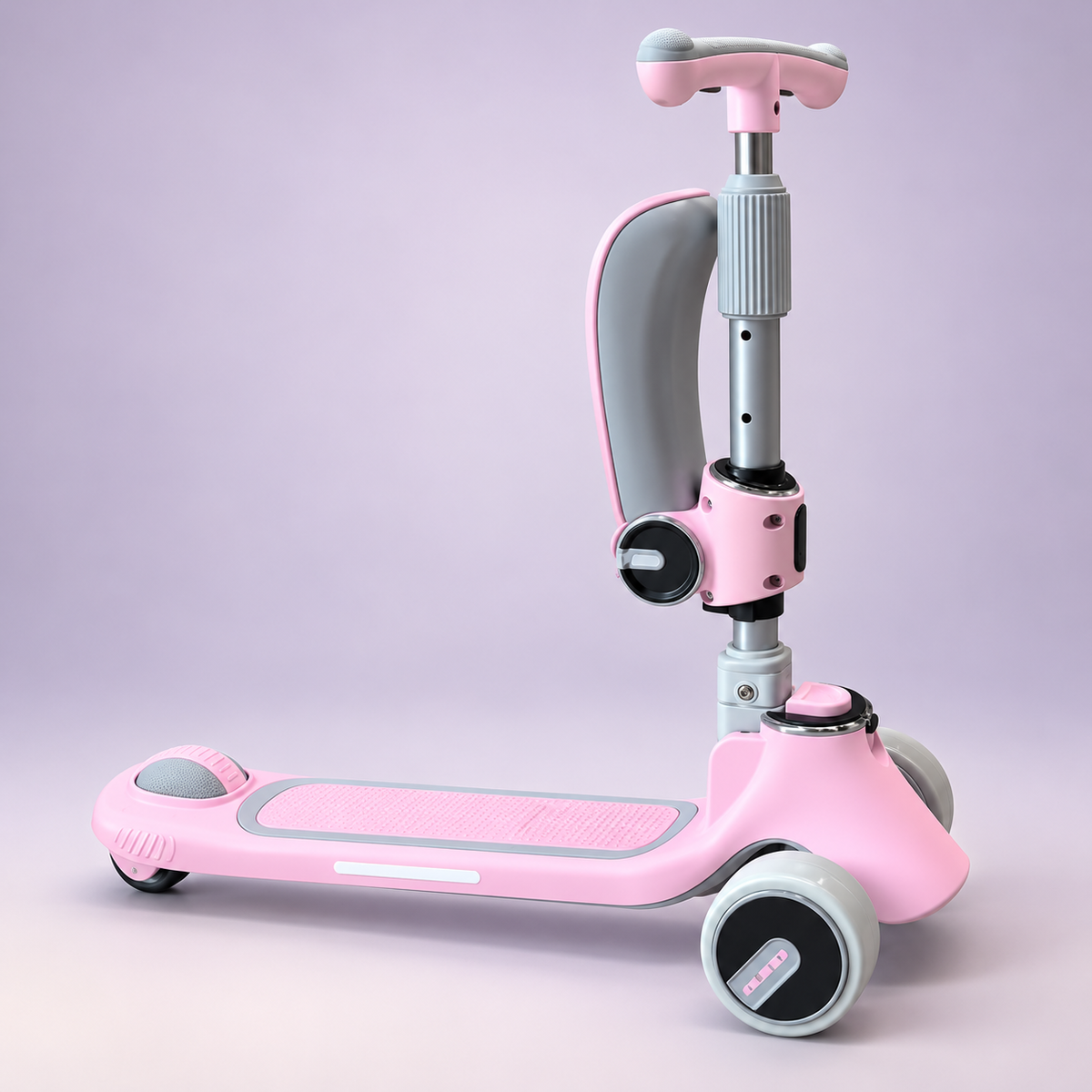 Pink Three-Wheel Kids Scooter with Front Module