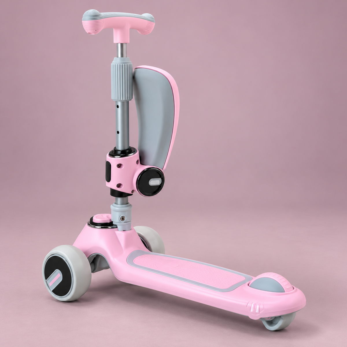 Pink Three-Wheel Kids Scooter with Front Module