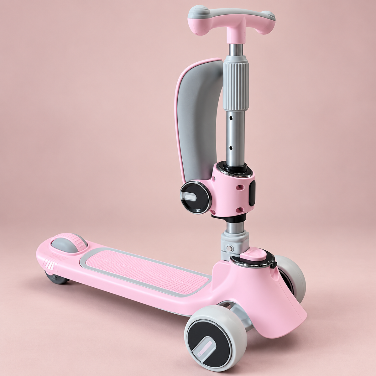 Pink Three-Wheel Kids Scooter with Front Module