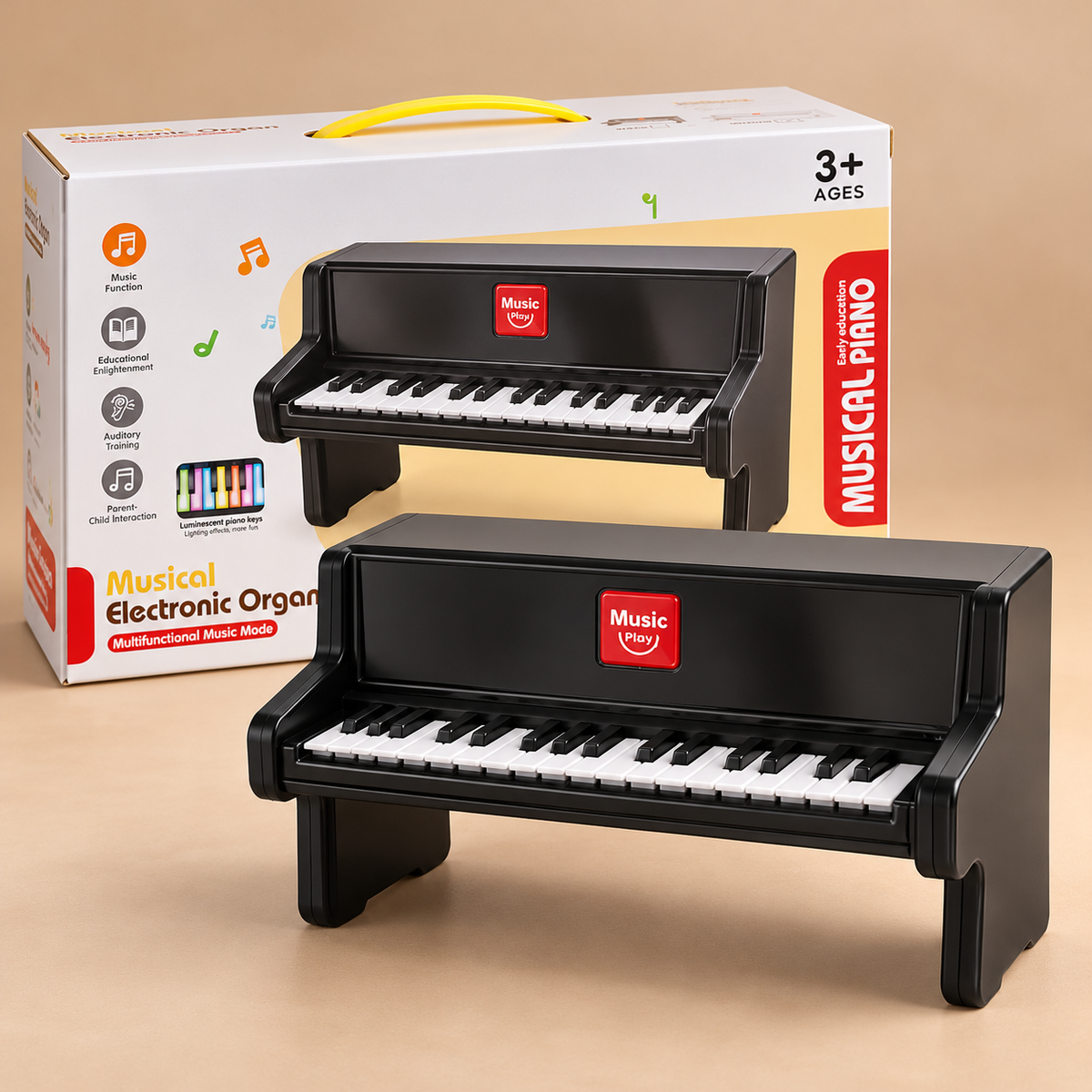 Kids Electronic Musical Piano Toy - Black | 3+ Years