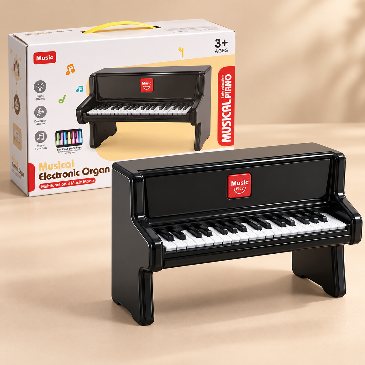 Kids Electronic Musical Piano Toy - Black | 3+ Years