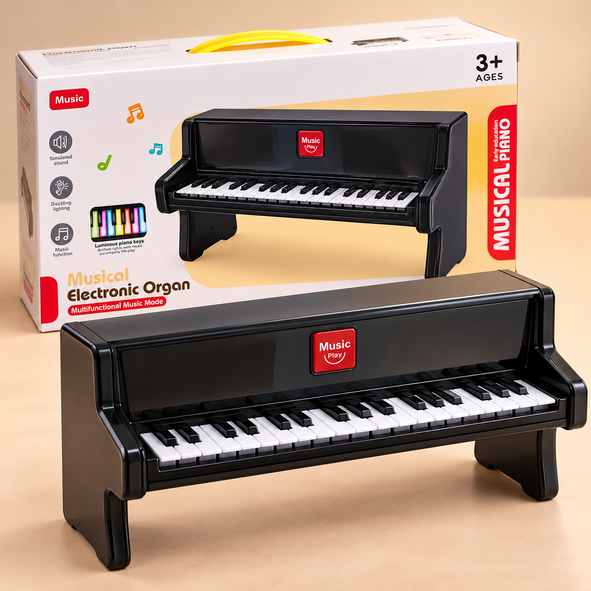 Kids Electronic Musical Piano Toy - Black | 3+ Years