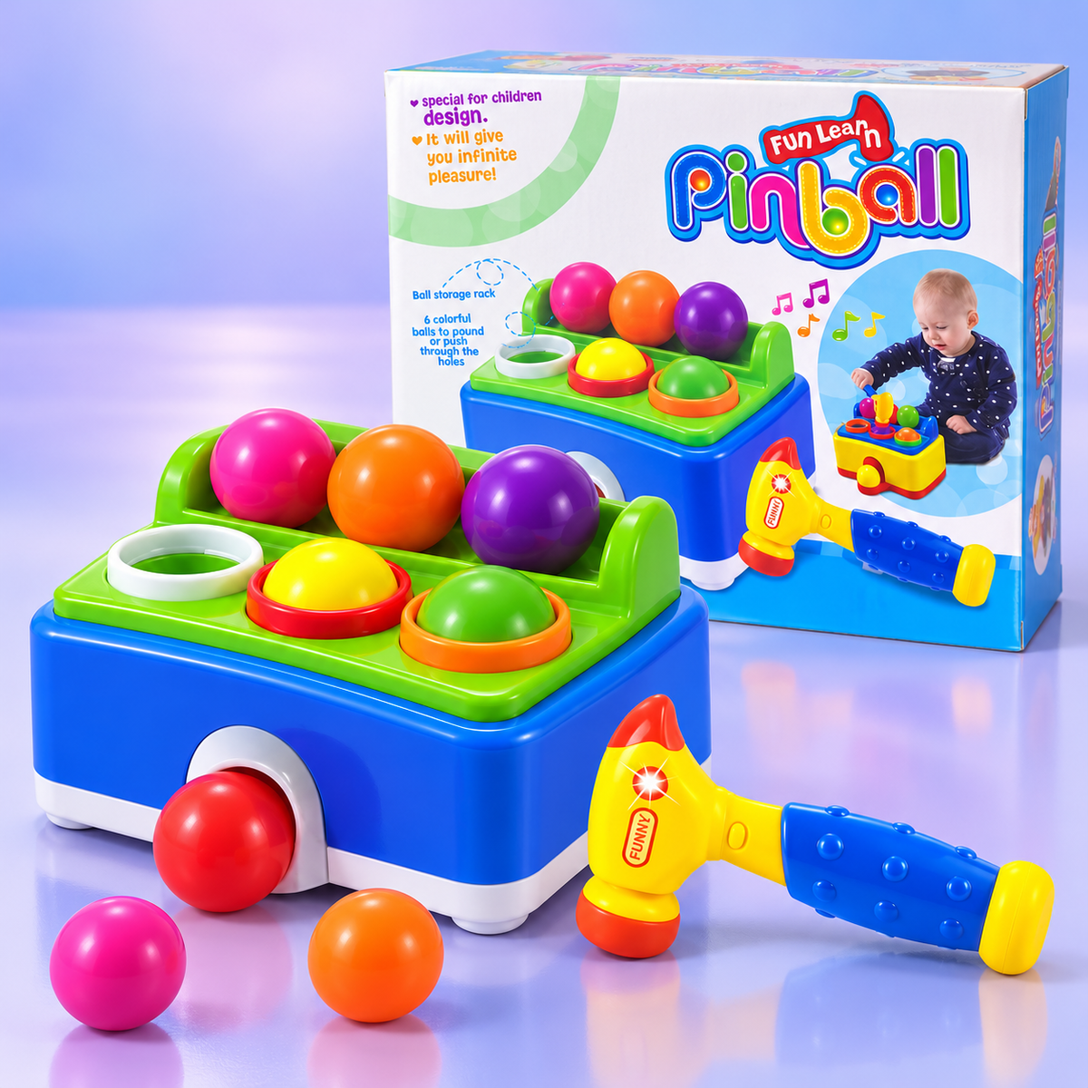 Fun Pinball Ball-Pounding Activity Toy