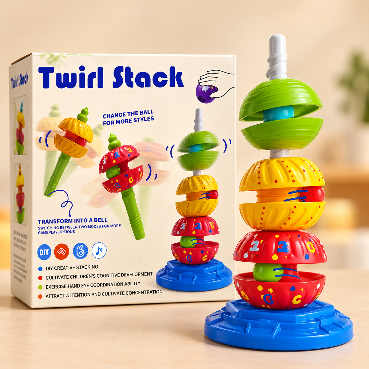 Twirl Stack Spinning Stacking Toy