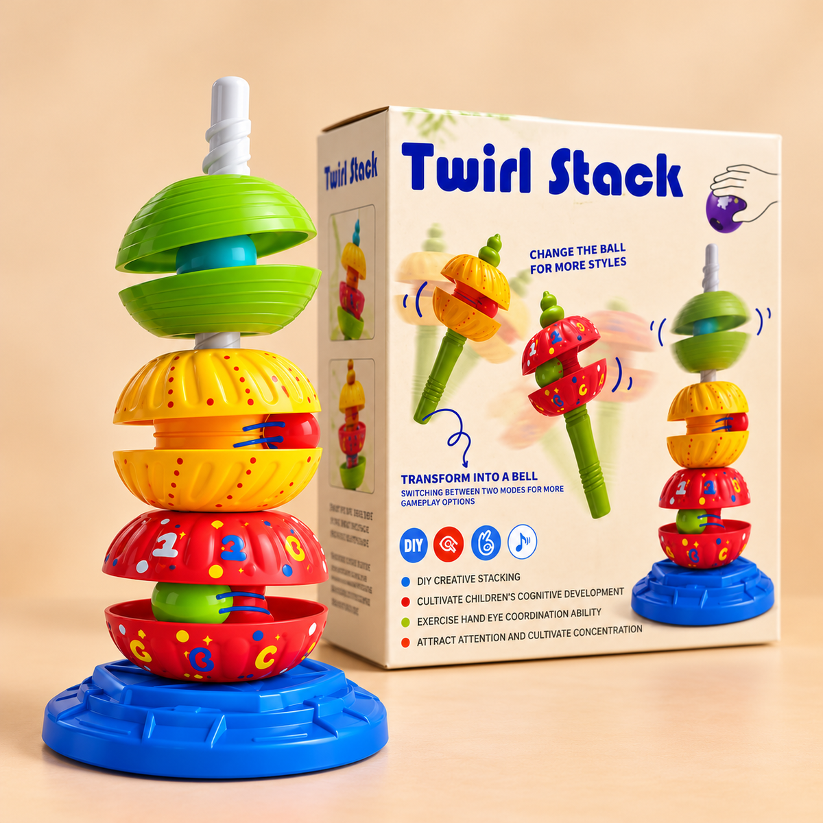Twirl Stack Spinning Stacking Toy