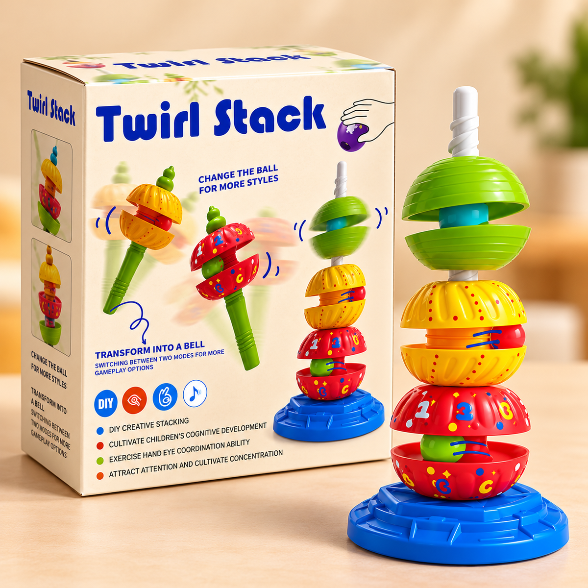 Twirl Stack Spinning Stacking Toy