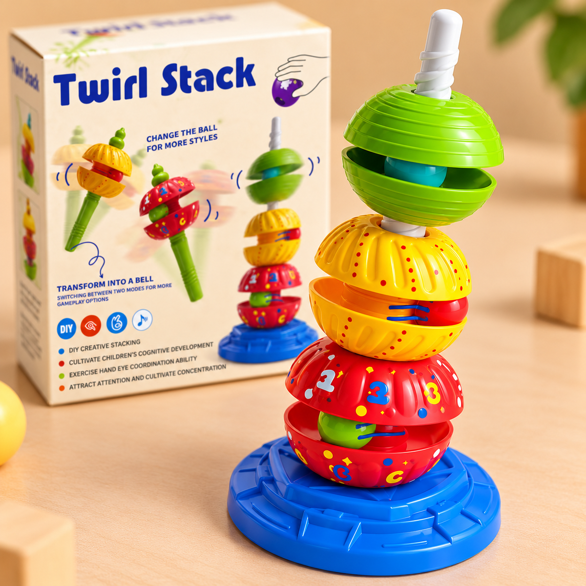 Twirl Stack Spinning Stacking Toy