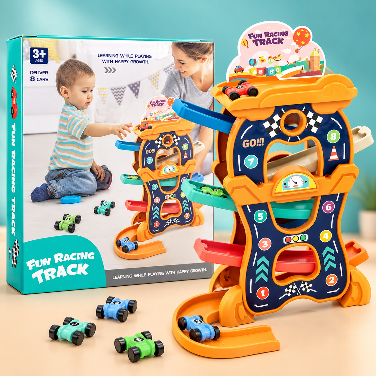 Multi-Level Parking Track Toy Car Play Set