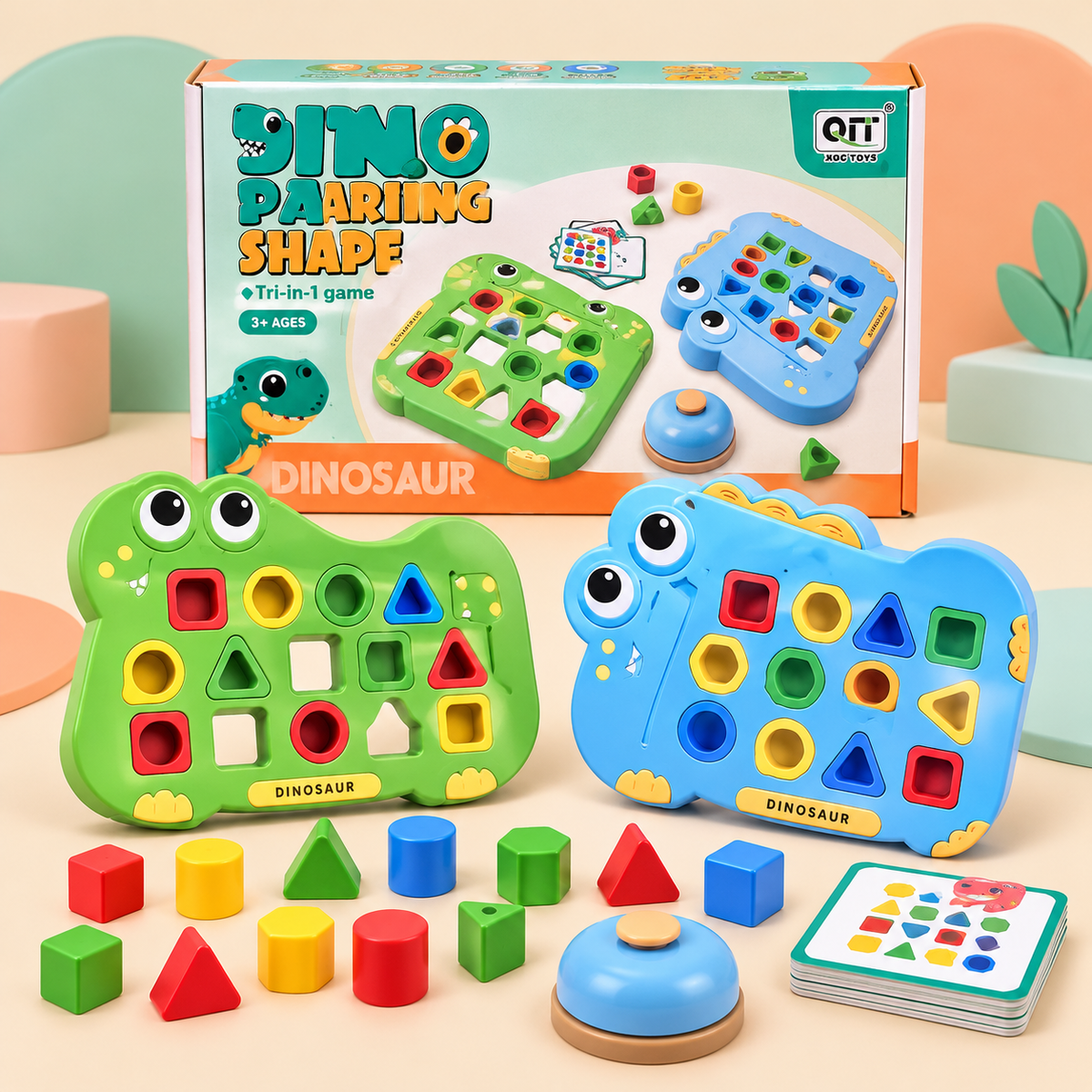 Dinosaur Shape Pairing Game with Bell