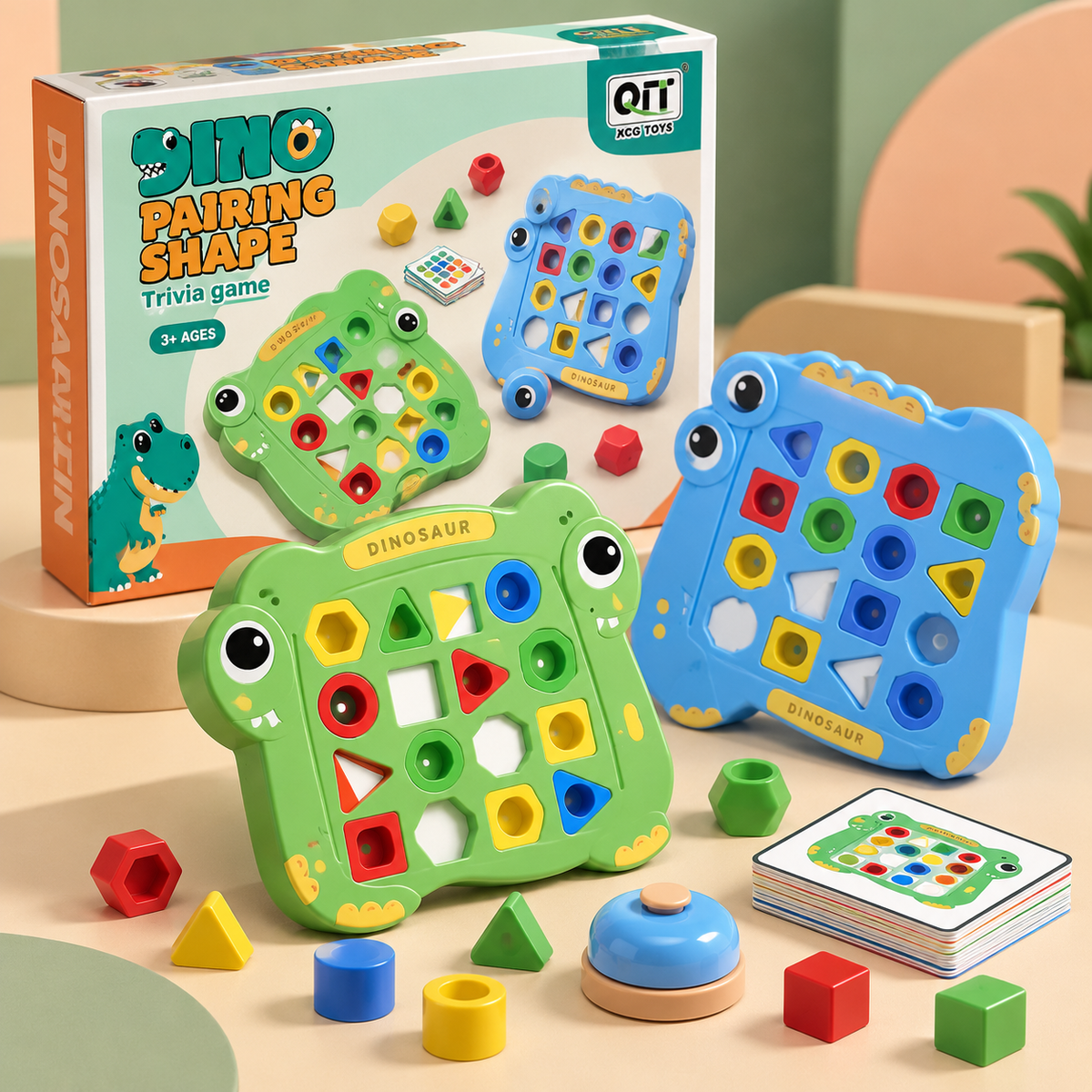 Dinosaur Shape Pairing Game with Bell
