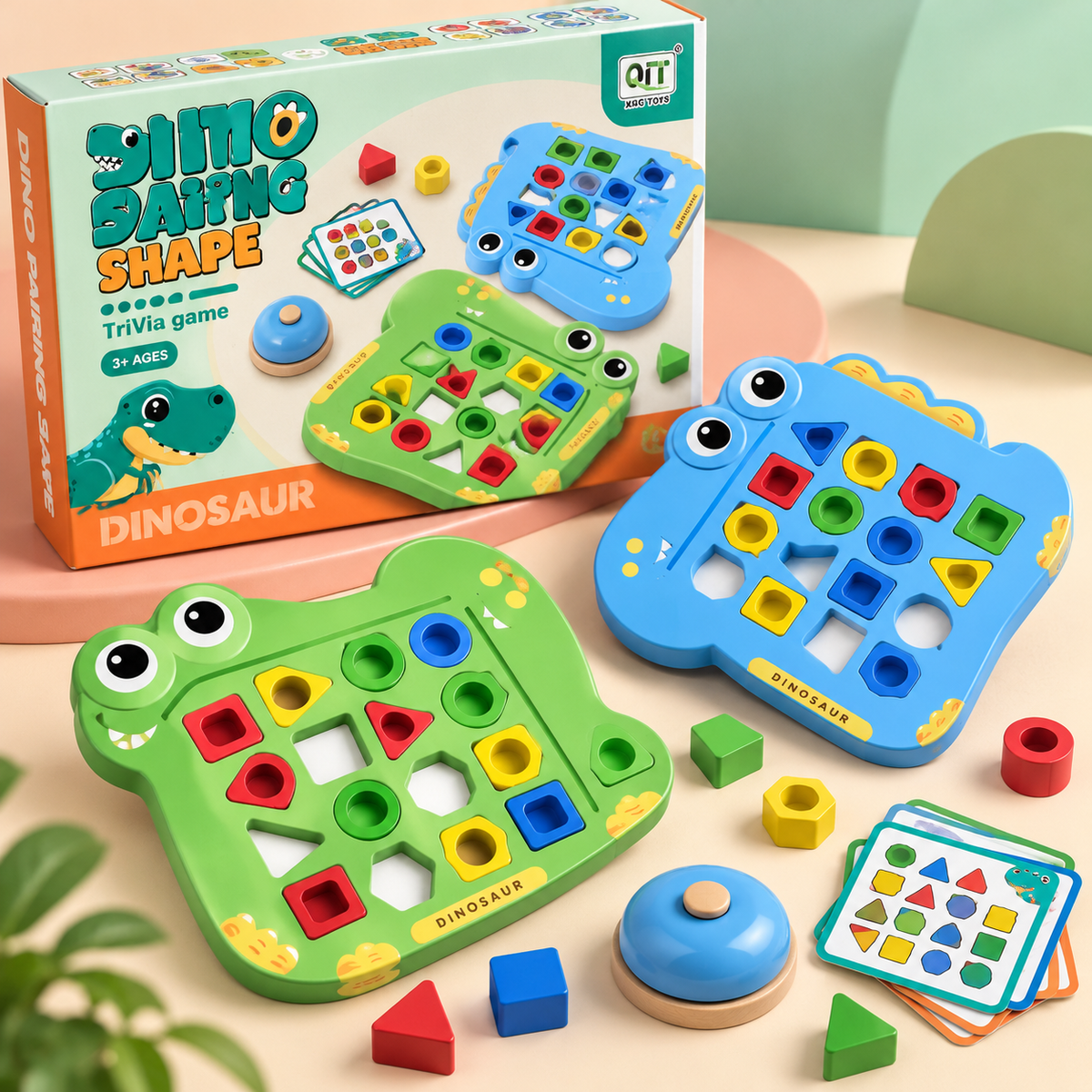 Dinosaur Shape Pairing Game with Bell