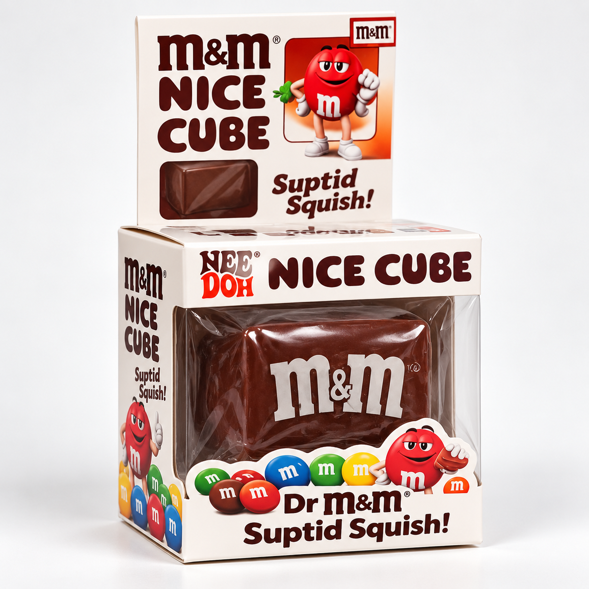 M&M Style Nice Cube Squishy Toy – Chocolate Theme Sensory Cube