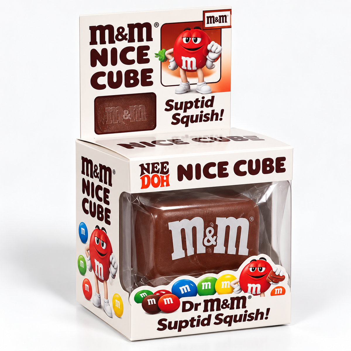 M&M Style Nice Cube Squishy Toy – Chocolate Theme Sensory Cube