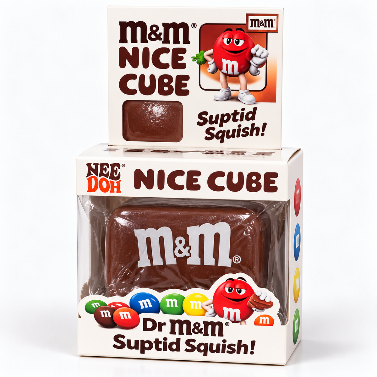 M&M Style Nice Cube Squishy Toy – Chocolate Theme Sensory Cube