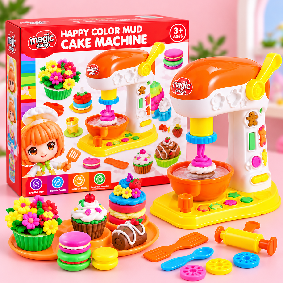 Happy Color Mud Cake Machine – Kids Pretend Baking Playset
