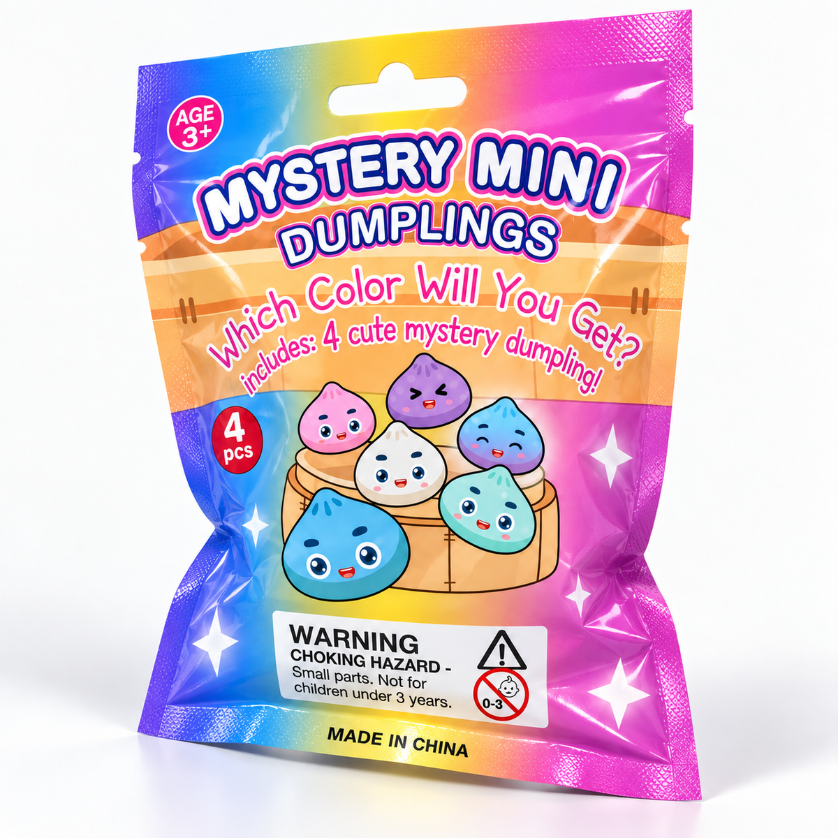 Mystery Mini Dumplings 4PCS – Blind Bag Squishy Toy